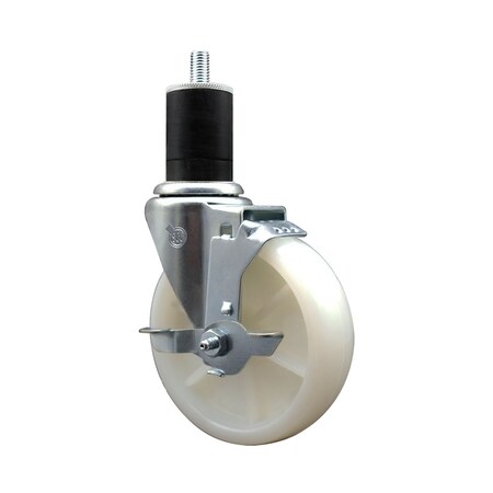Service Caster 5'' SS Nylon Swivel 1-3/4'' Expanding Stem Caster with Brake SCC-SSEX20S514-NYS-TLB-134